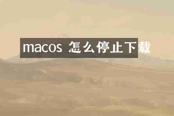 macos 怎么停止下载
