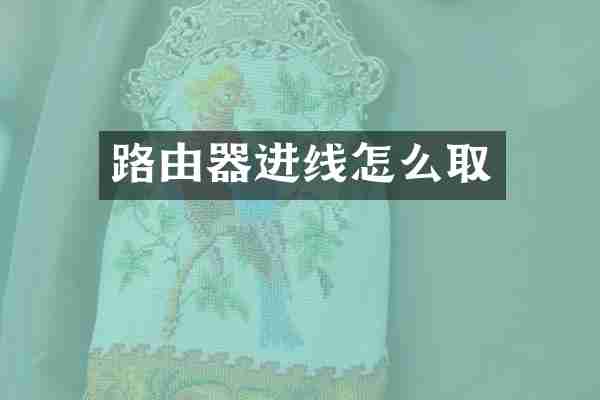 路由器进线怎么取