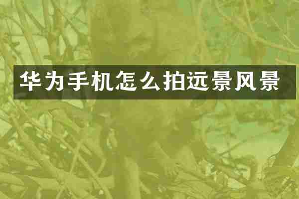 华为手机怎么拍远景风景