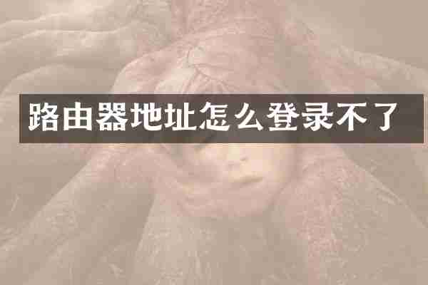 路由器地址怎么登录不了