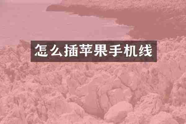 怎么插苹果手机线