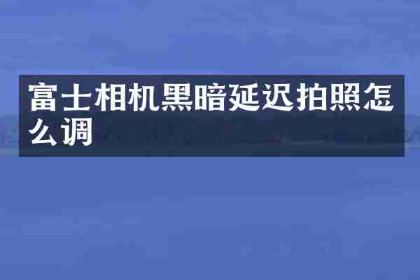 富士相机黑暗延迟拍照怎么调