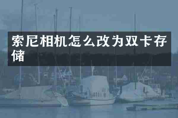 索尼相机怎么改为双卡存储