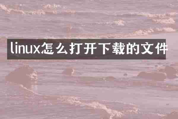 linux怎么打开下载的文件