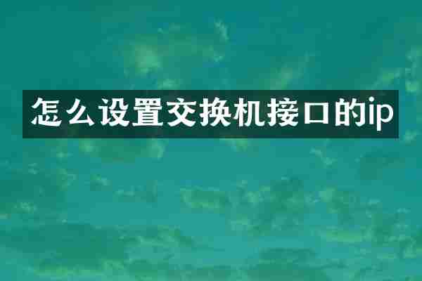 怎么设置交换机接口的ip