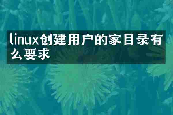 linux创建用户的家目录有什么要求