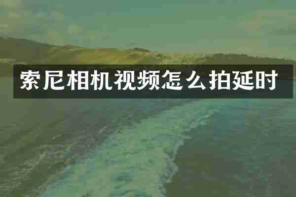 索尼相机视频怎么拍延时