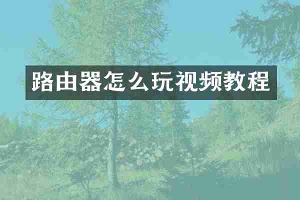 路由器怎么玩视频教程