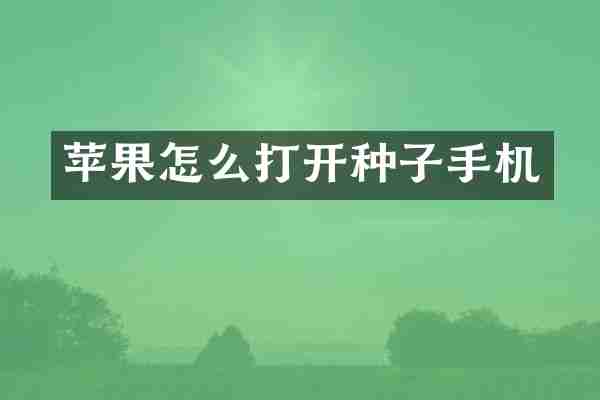 苹果怎么打开种子手机