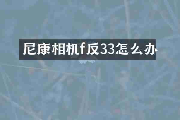 尼康相机f反33怎么办