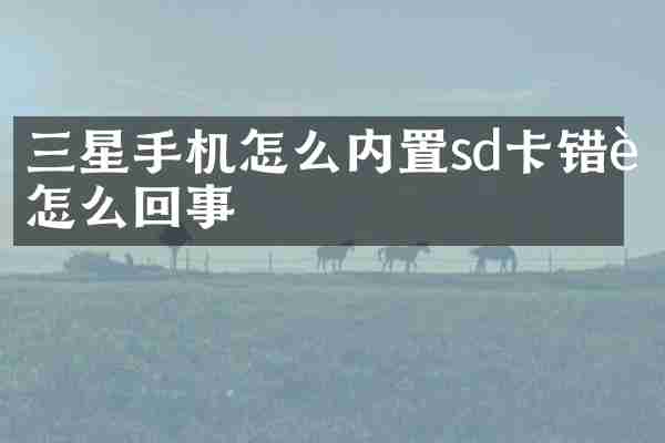 三星手机怎么内置sd卡错误怎么回事