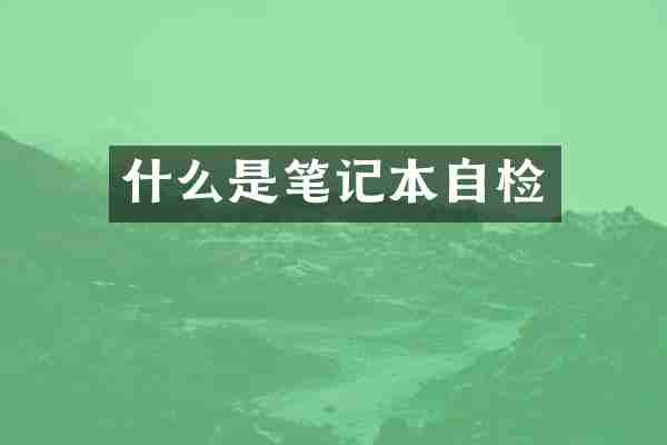 什么是笔记本自检