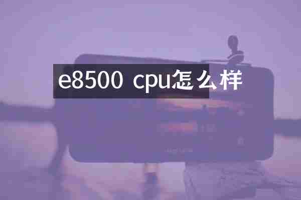e8500 cpu怎么样