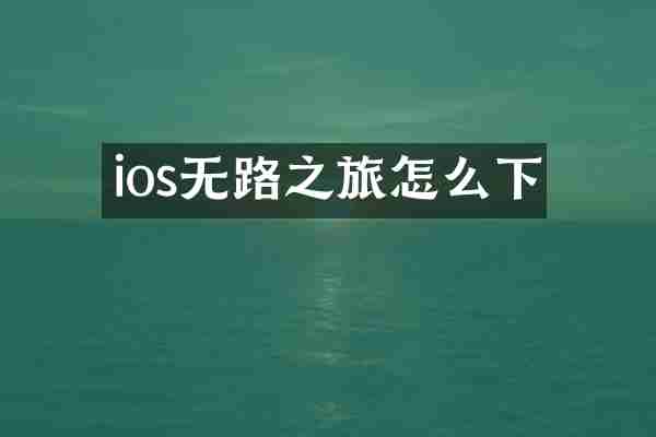 ios无路之旅怎么下