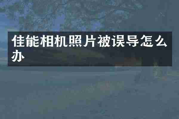 佳能相机照片被误导怎么办