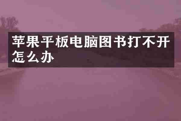 苹果平板电脑图书打不开怎么办