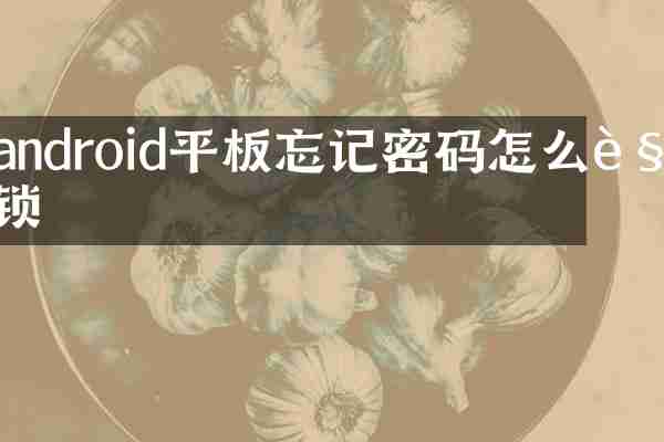 android平板忘记密码怎么解锁