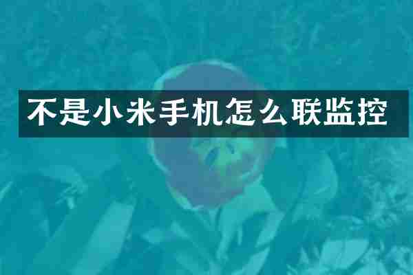 不是小米手机怎么联监控