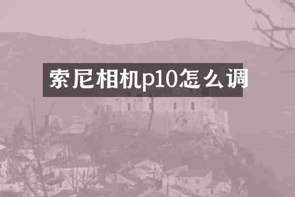相机p10怎么调