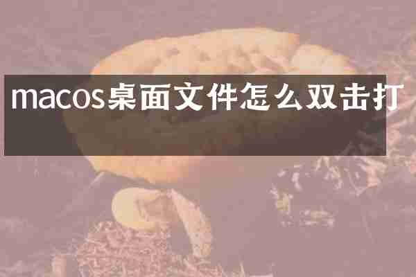 macos桌面文件怎么双击打开