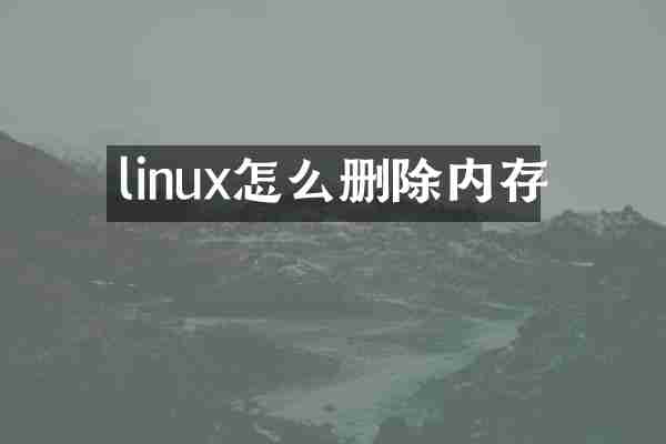 linux怎么删除内存