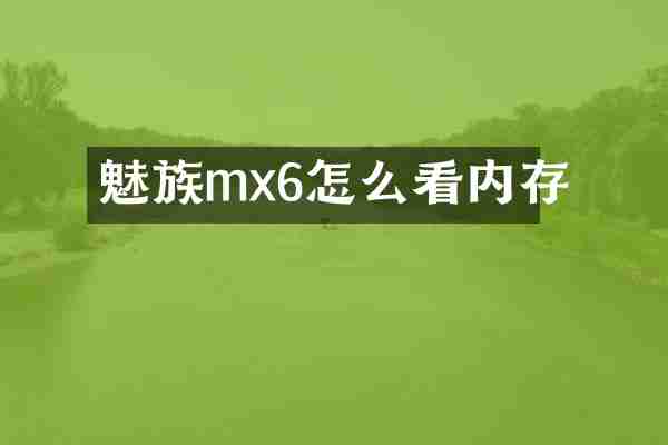 魅族mx6怎么看内存