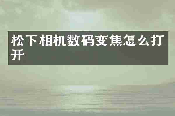 相机数码变焦怎么打开