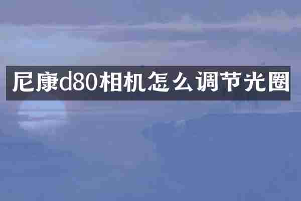 尼康d80相机怎么调节光圈