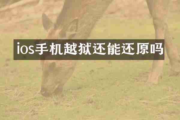 ios手机越狱还能还原吗