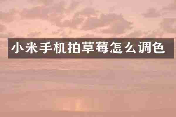 小米手机拍草莓怎么调色