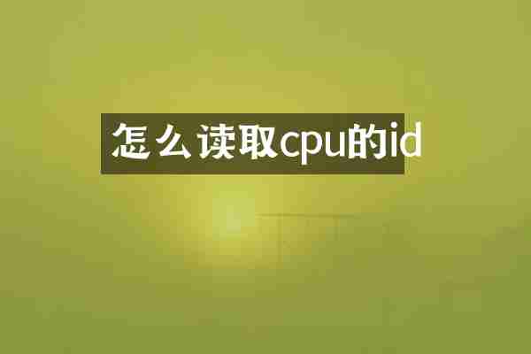 怎么读取cpu的id