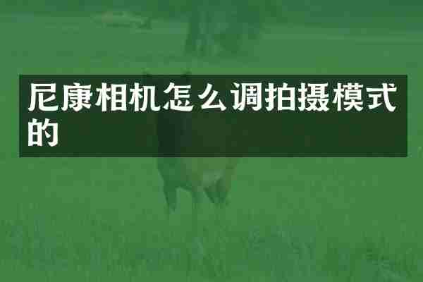 尼康相机怎么调拍摄模式的