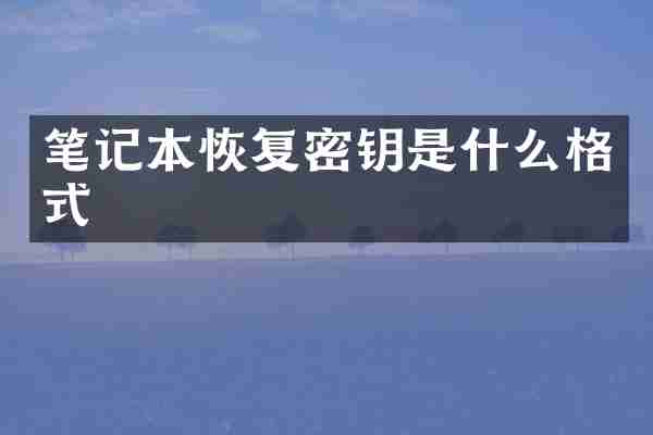 笔记本恢复密钥是什么格式