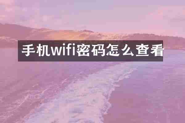 手机wifi密码怎么查看