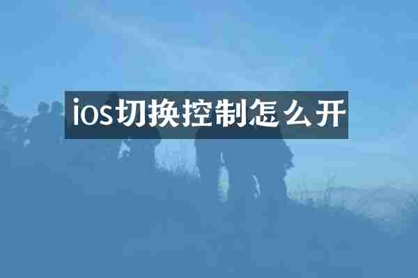ios切换控制怎么开