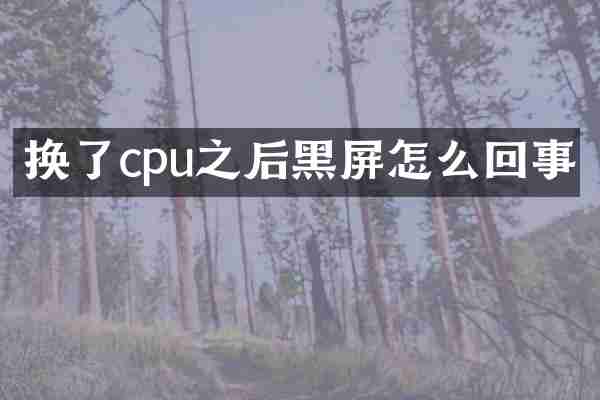 换了cpu之后黑屏怎么回事