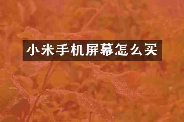 小米手机屏幕怎么买