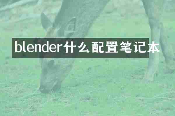 blender什么配置笔记本