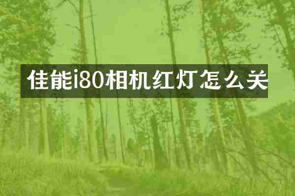 佳能i80相机红灯怎么关