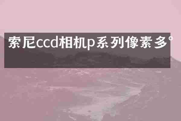 ccd相机p系列像素多少