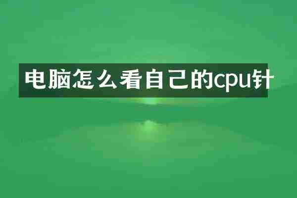 电脑怎么看自己的cpu针