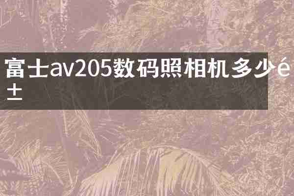 富士av205数码照相机多少钱