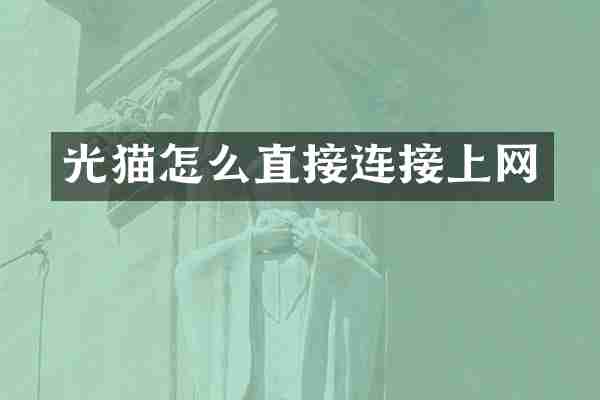 光猫怎么直接连接上网