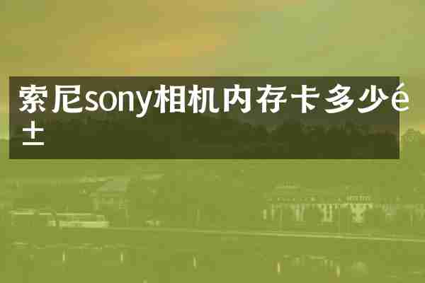 索尼sony相机内存卡多少钱