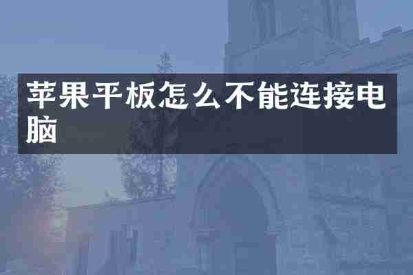苹果平板怎么不能连接电脑