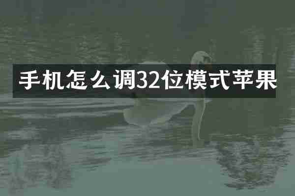 手机怎么调32位模式苹果