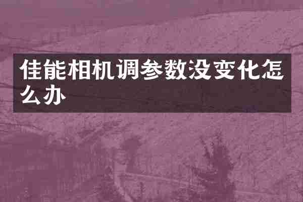佳能相机调参数没变化怎么办