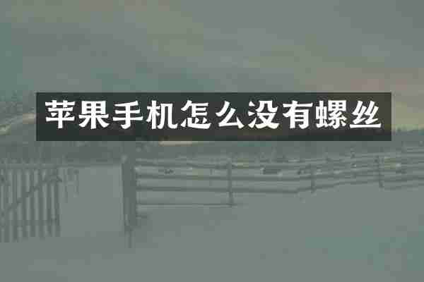 苹果手机怎么没有螺丝