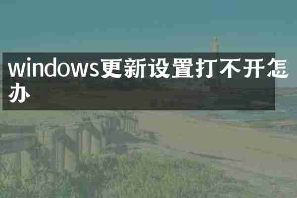 windows更新设置打不开怎么办