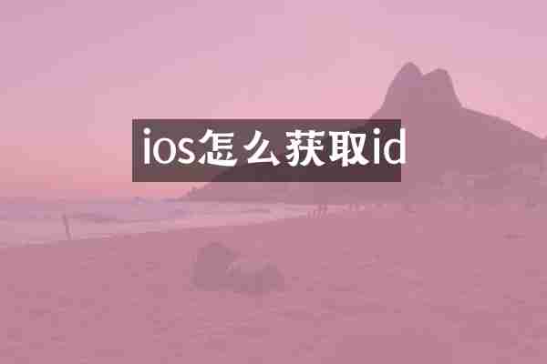 ios怎么获取id